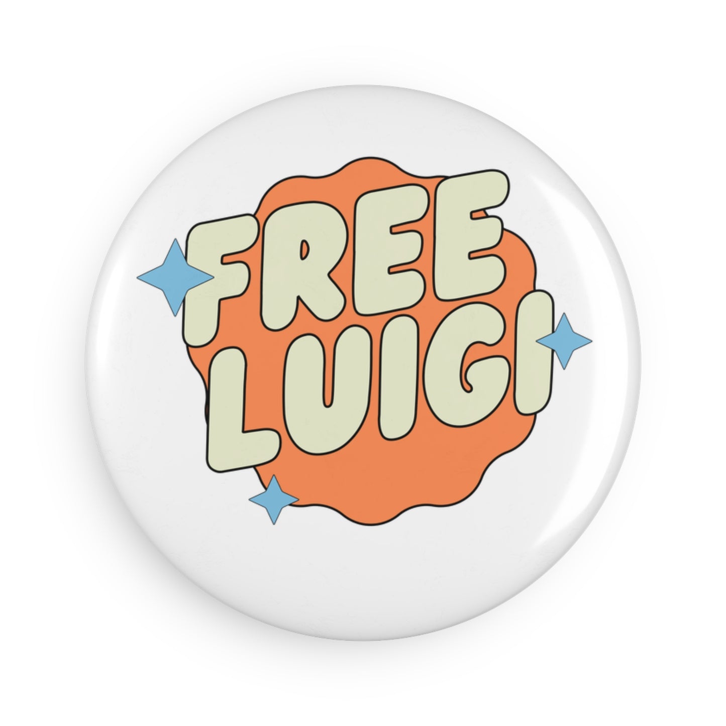 Orange Freedom Button Magnet, Round (1 & 10 pcs)