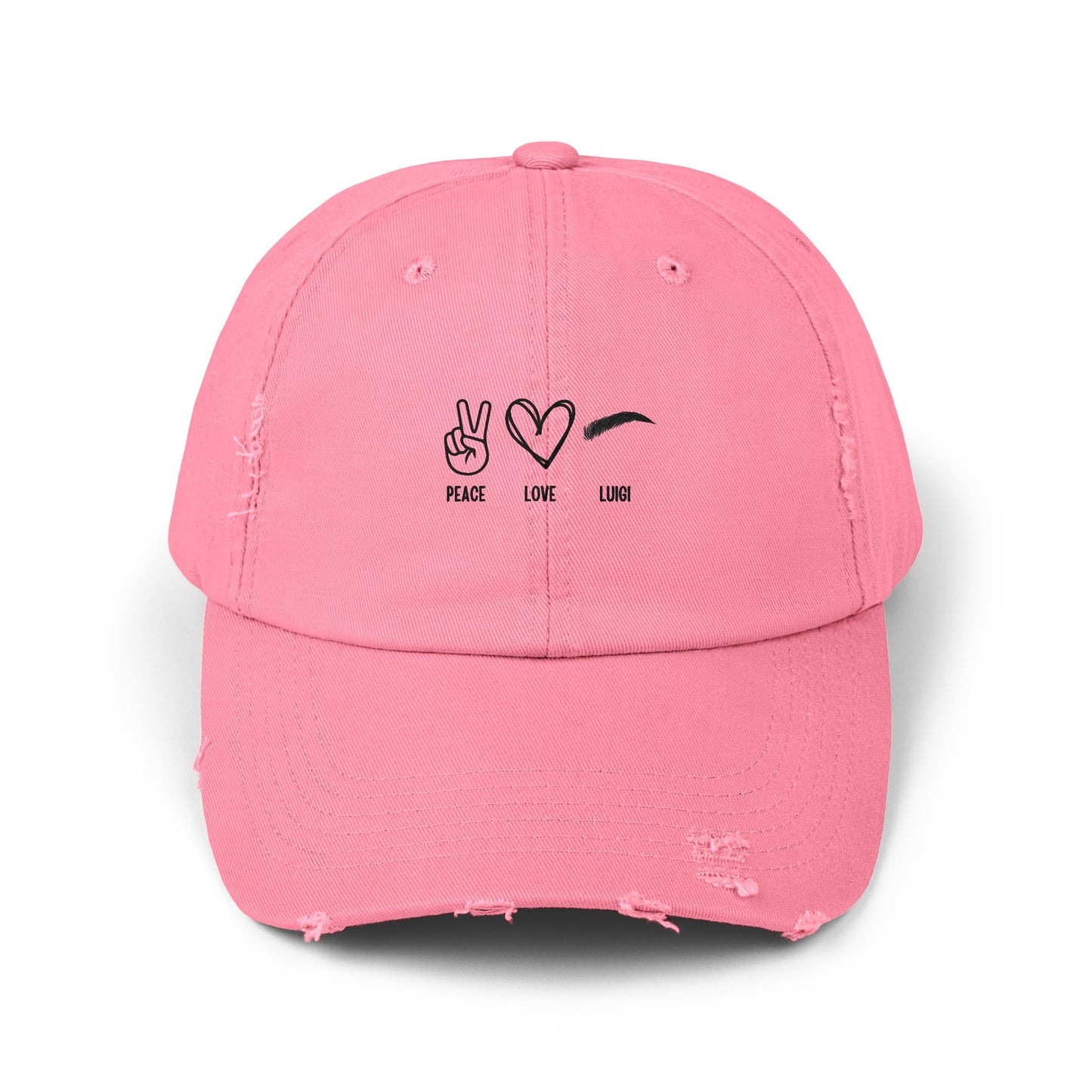 Peace & Love Unisex Distressed Cap