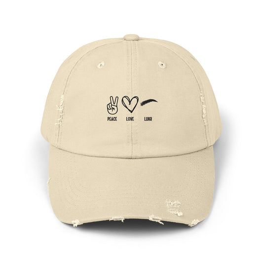 Peace & Love Unisex Distressed Cap