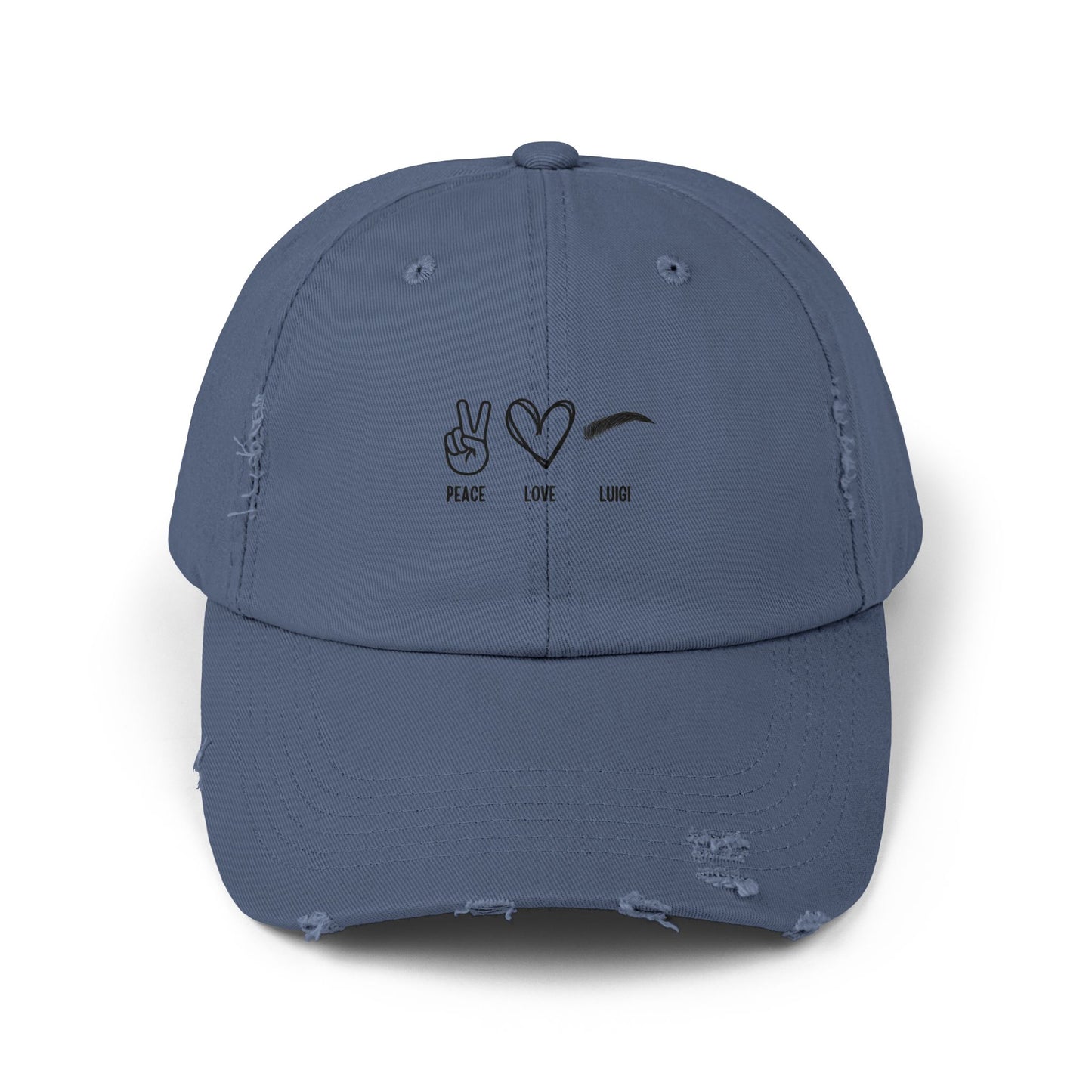 Peace & Love Unisex Distressed Cap