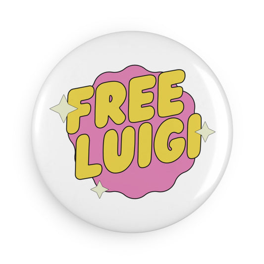 Pink Freedom Button Magnet, Round (1 & 10 pcs)