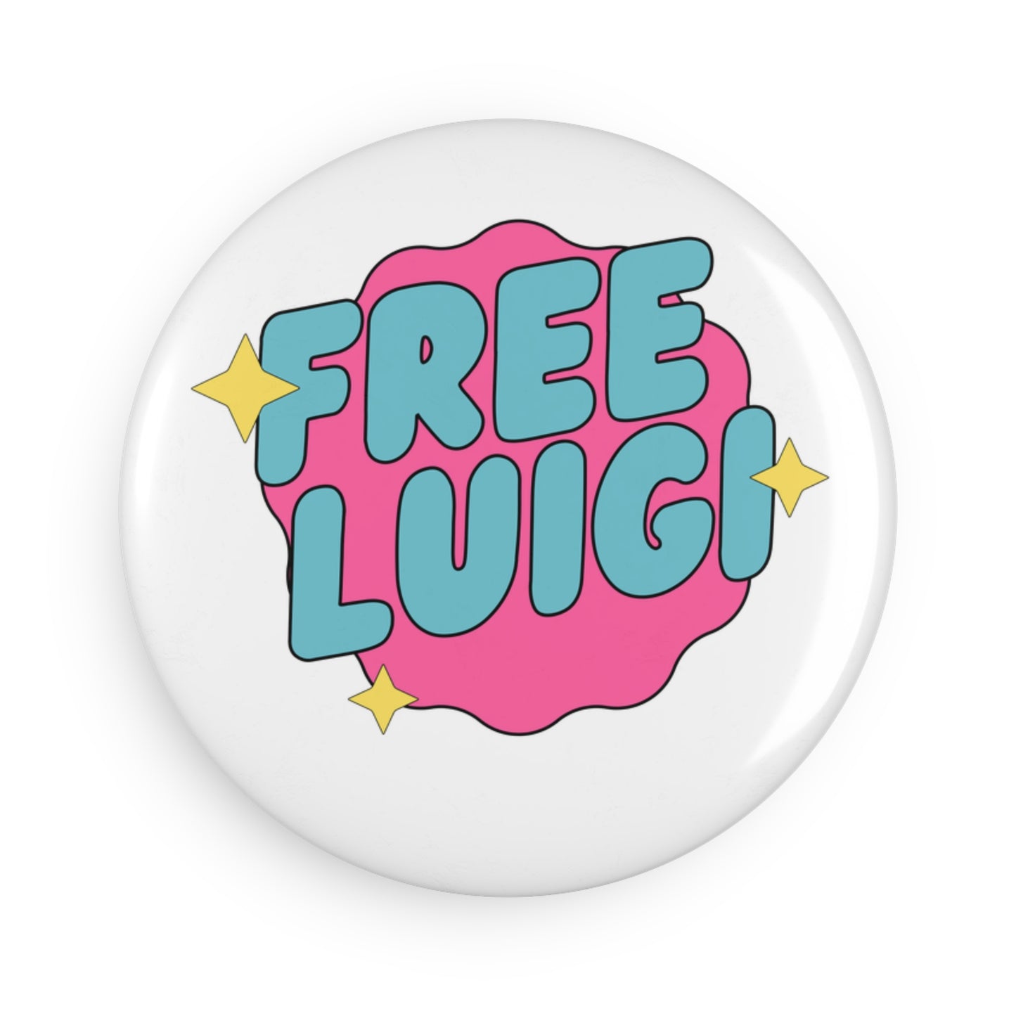 Hot Pink Freedom Button Magnet, Round (1 & 10 pcs)