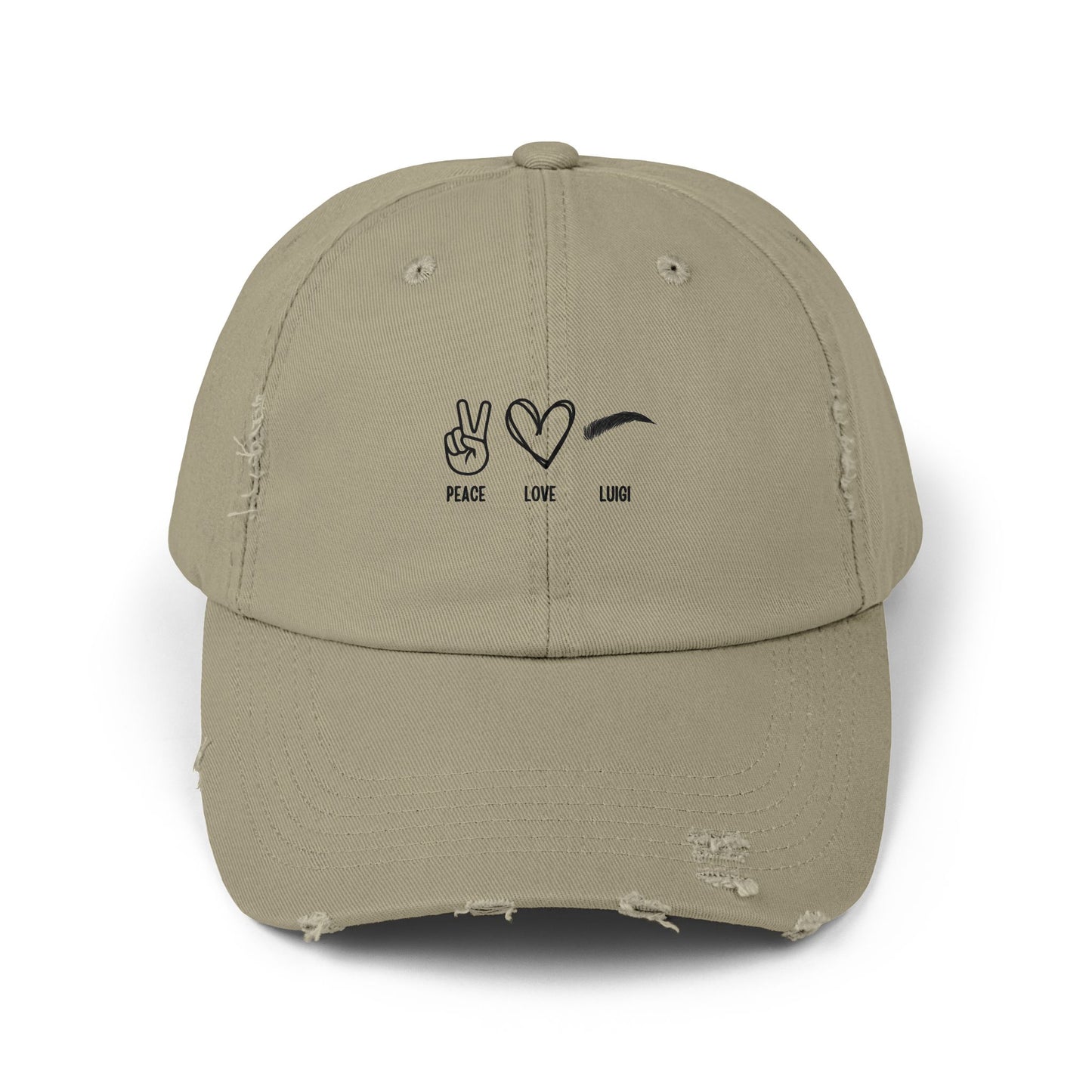 Peace & Love Unisex Distressed Cap